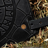 A Pair Leather Bracers Vegvisir Futhark   with Scale design 